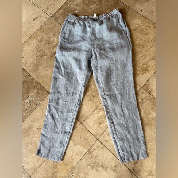Eileen Fisher ladies linen pants XS/TP good condition elastic waist, bluish gray - Picture 4 of 10